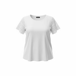 Lane Bryant Women's White Lace Sleeve Tee Size 18/20